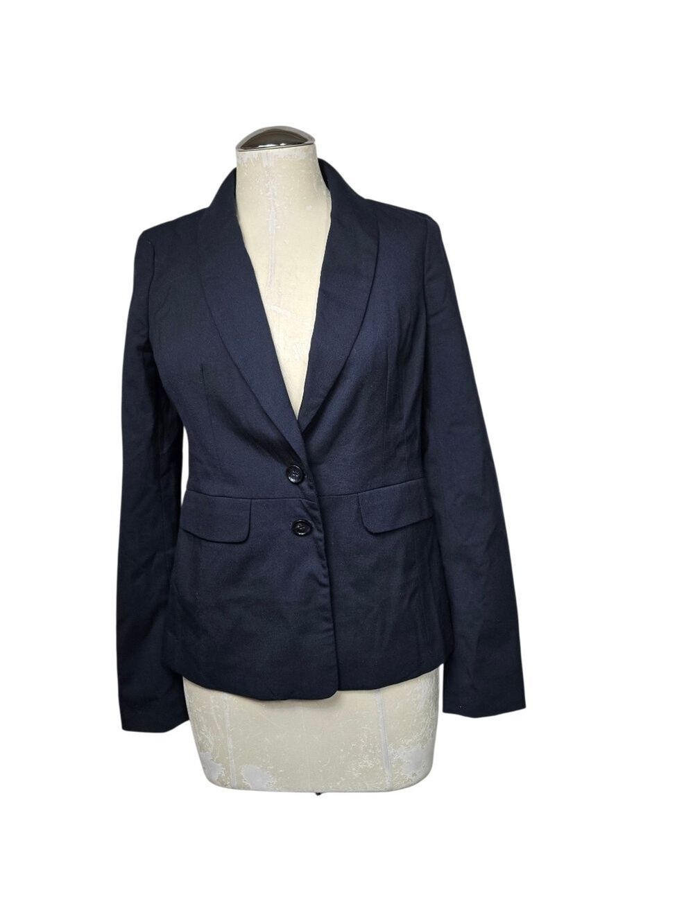 Ann Taylor Blue 2 Button Down V Neck Blazer 0